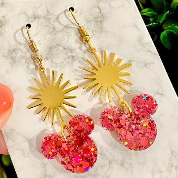 Sparkle Mickey Starburst Earrings - Picture 2 of 6